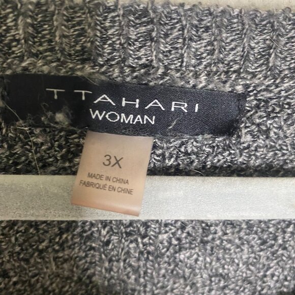 T Tahari Knit Sweater Woman 3X Tie Front Pull Over Plus Size Casual Comfy - Picture 2 of 9